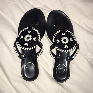 Jack Rogers black and white jellies